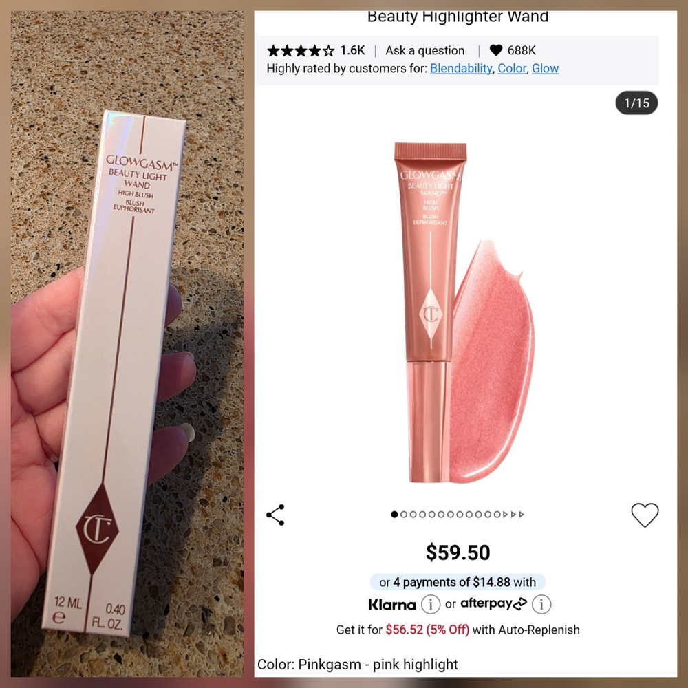 Charlotte Tilbury Glowgasm Beauty Light Wand - Pinkgasm
